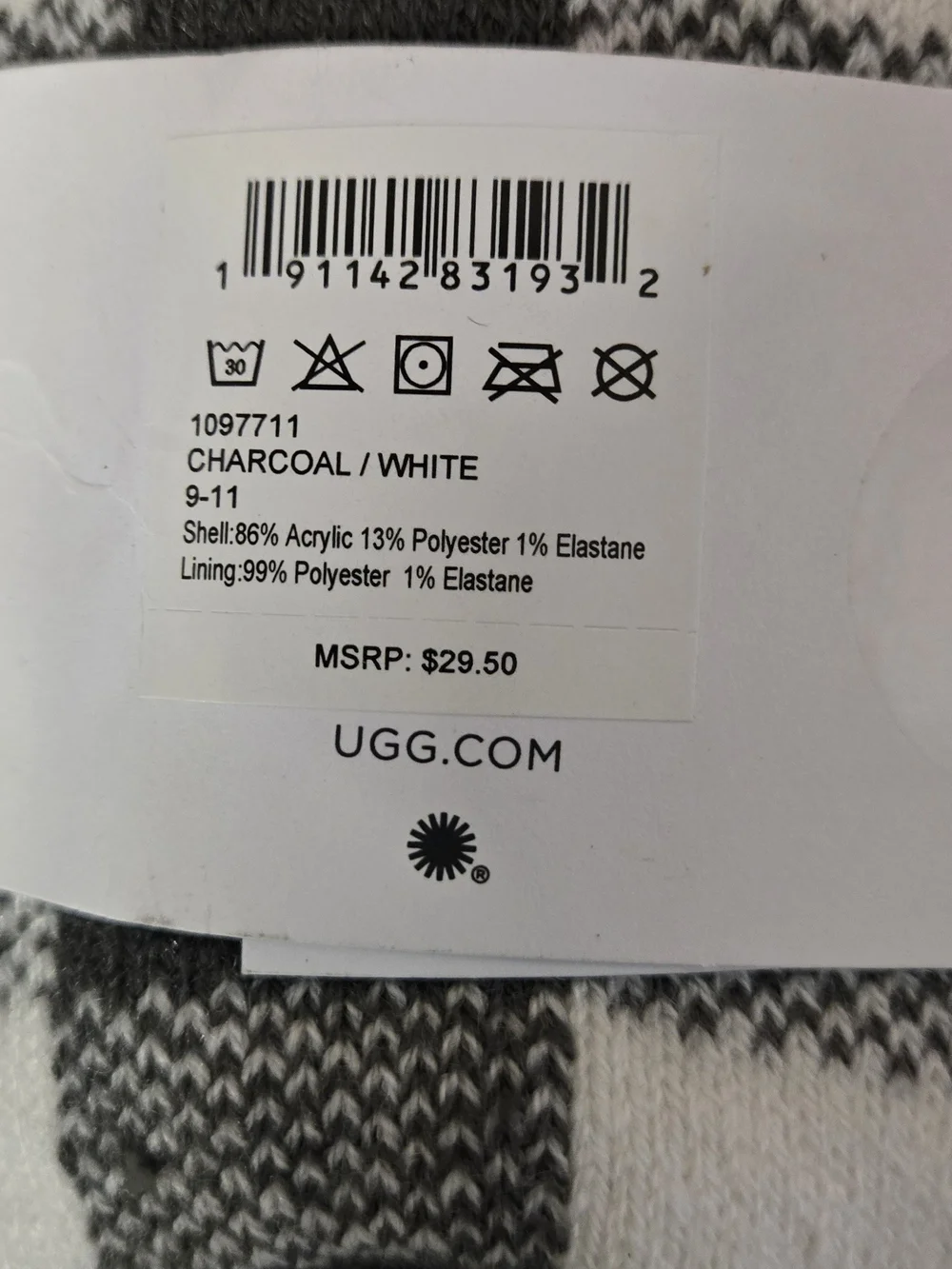 (2) Pair UGG Red & Black/White Plaid Cozy Crew Socks Duo
